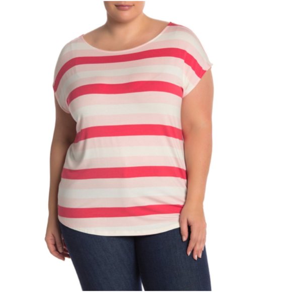 14th & Union Tops - 14th & Union Ballet Cap Sleeve Stripe T-Shirt XL